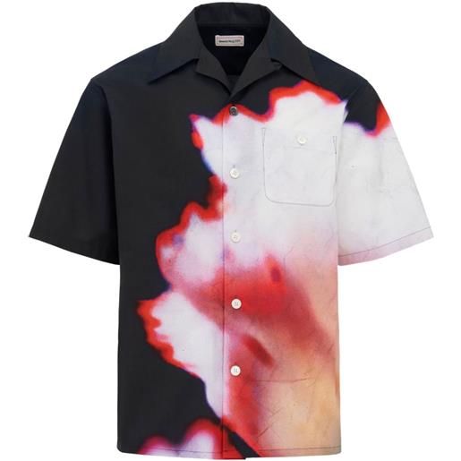 Alexander McQueen camicia solarised flower - nero