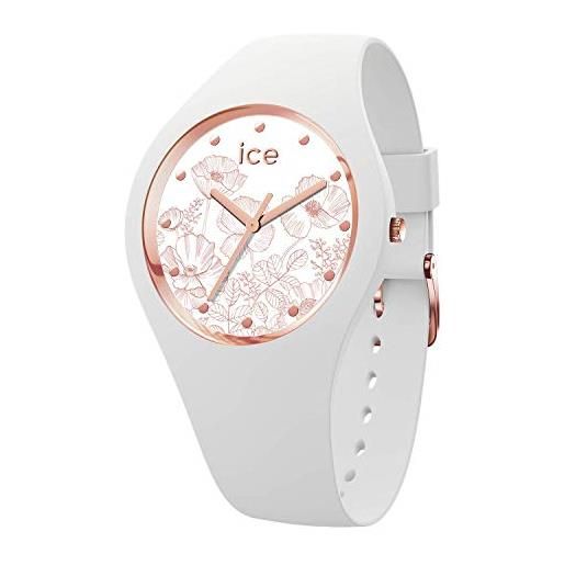Ice-watch - ice flower spring white - orologio bianco da donna con cinturino in silicone - 016669 (medium)