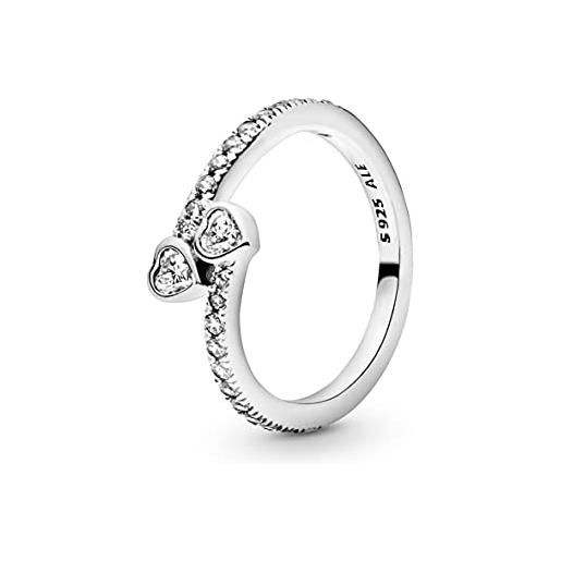 Pandora anello 191023cz-50 anello cuore in argento da donna zirconi