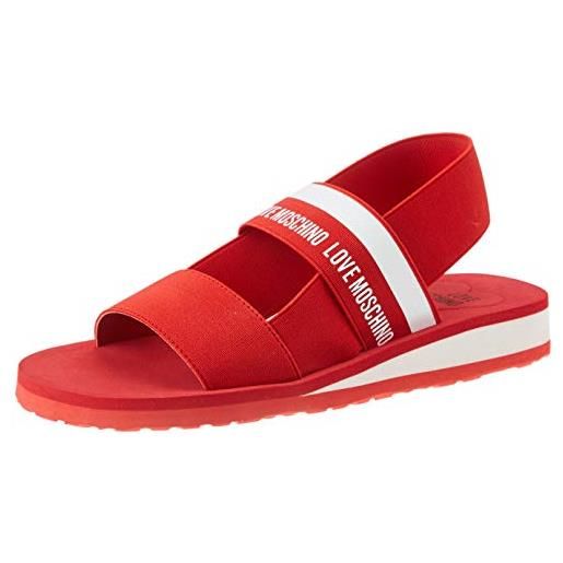 Love Moschino ja1601, sandali punta aperta donna, rosso (rosso 500), 35 eu