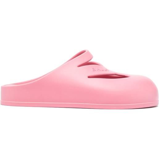 Bally slippers oaks con logo goffrato - rosa