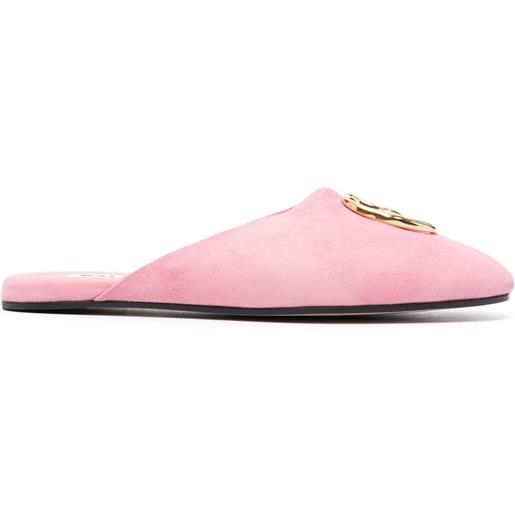 Bally slippers gylon con placca logo - rosa