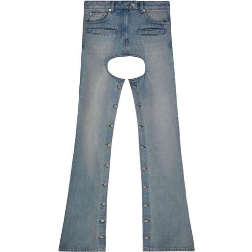 Courrèges pantaloni svasati con cut-out - blu