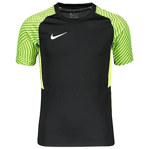 Nike strike ii jersey ss youth t-shirt, nero/volt/bianco, 158-170 bambino