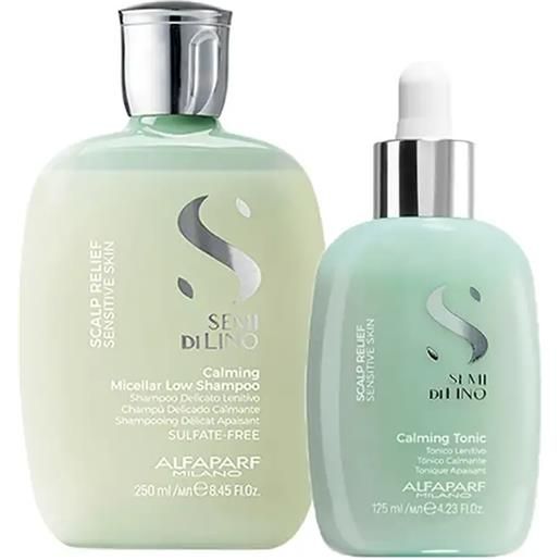 ALFAPARF MILANO alfaparf kit semi di lino calming micellar low shampoo 250ml + calming tonic