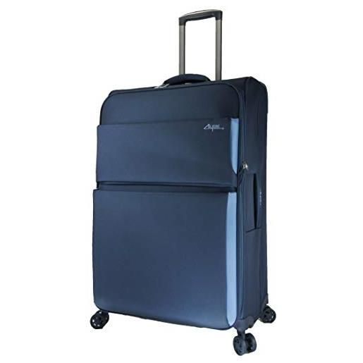 ALPINI valigia morbida arizona 2.0 struttura rinforzata garanzia 2 anni, blu (blu), m - medium (69cm) - 82l - 69x43x28cm - 3kg, valigia