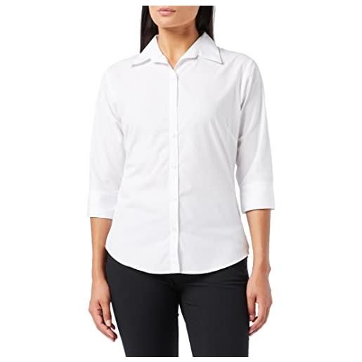 Premier Workwear ladies poplin blouse 3/4 sleeved camicia, bianco (white), 44 (taglia produttore: 16) donna