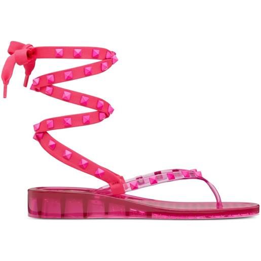 Valentino Garavani sandali rockstud con nodo alla caviglia 30mm - rosa
