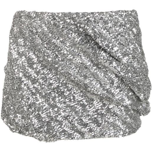 The Attico minigonna con paillettes - argento