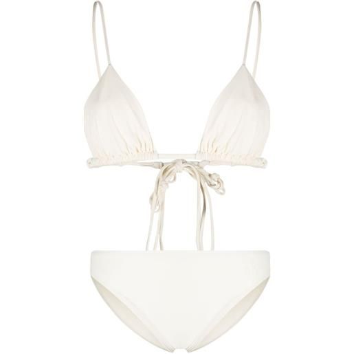 Jil Sander set bikini con ricamo - bianco