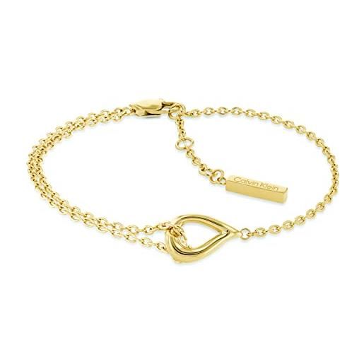 Calvin Klein braccialetto a catena da donna collezione sculptured drops - 35000077