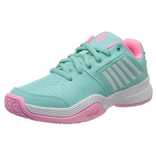 DUNLOP k-swiss performance court express omni, scarpe da tennis, blu (aruba blue/soft neon pink/white 437), 35.5 eu