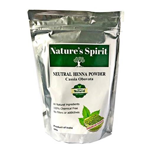 Nature's Spirit polvere neutra all'henné cassia obovata (senza colore), completamente certificata, xxl, 500 g, condizione dei capelli, lucentezza condizione, senza sostanze chimiche, grado di esportazione