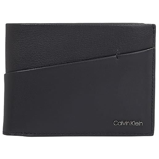 Calvin Klein diagonal trifold 10cc w/coin k50k510607, portafogli uomo, nero (ck black), os