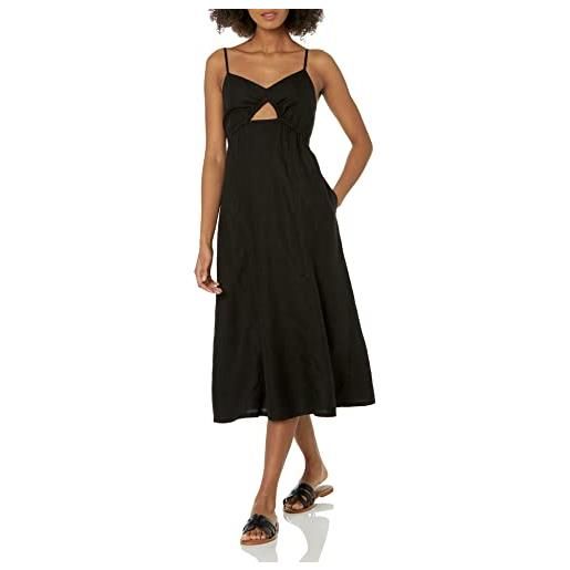 The Drop, abito longuette maci con spalline e scollo a v, apertura sul davanti e punto smock sul retro, nero, xl