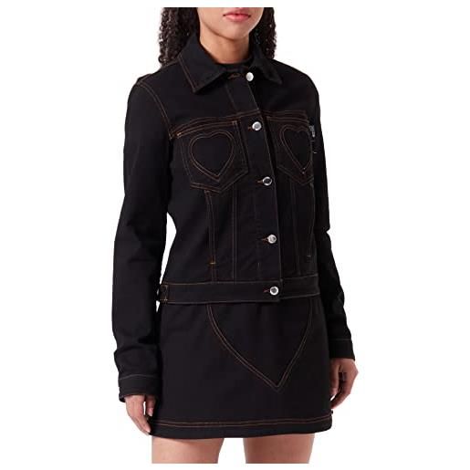Love Moschino trucker jacket giacca, black, 48 da donna