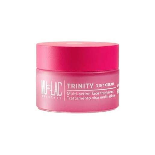 Mulac cosmetics trinity 3 in 1 crema idratante trattamento viso multi-azione 50 ml vegan 94% di origine naturale