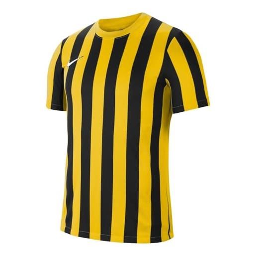 Nike striped division iv jersey s/s maglietta da uomo, uomo, t-shirt, cw3813-719, giallo tour/nero/bianco, xxl