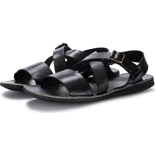 BRADOR | sandali pelle cuoio nero