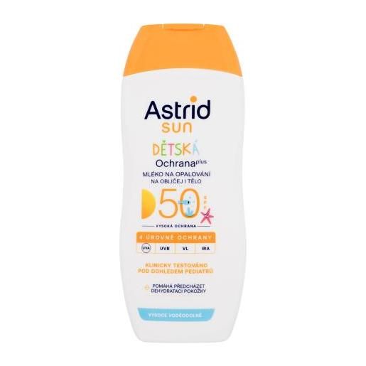 Astrid sun kids face and body lotion spf50 lozione solare waterproof per bambini per il corpo e il viso 200 ml