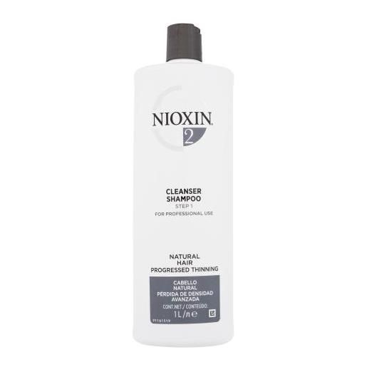 Nioxin system 2 cleanser 1000 ml shampoo capelli sottili caduta dei capelli per donna