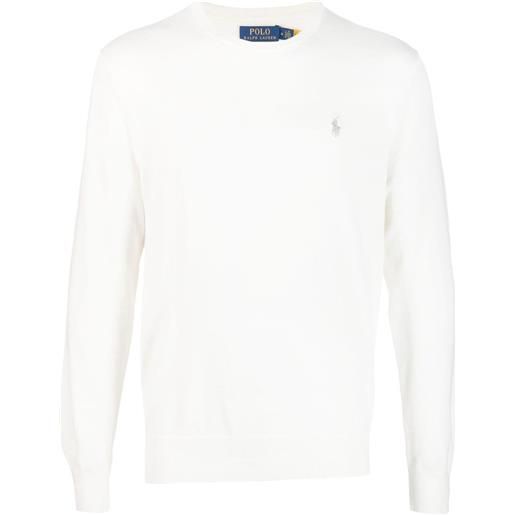 Polo Ralph Lauren maglione con ricamo logo - bianco