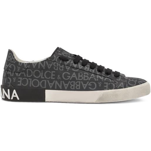 Dolce & Gabbana sneakers portofino con stampa - grigio