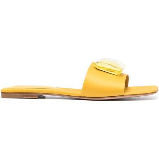 Gianvito Rossi sandali slides jaipur con cristalli - giallo