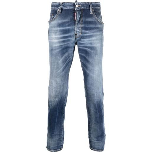 DSQUARED2 jeans slim con effetto schiarito - blu