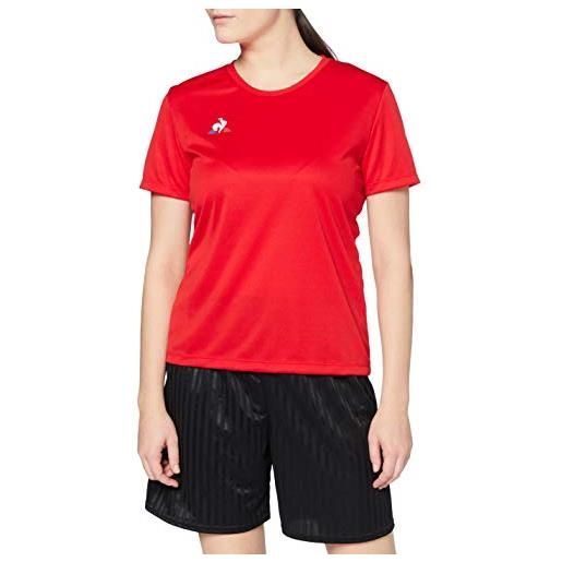 Le Coq Sportif n°1 maglia a maniche corte ss match premium w, donna, maglietta a maniche corte, 2021003_xs, rosso puro, xs