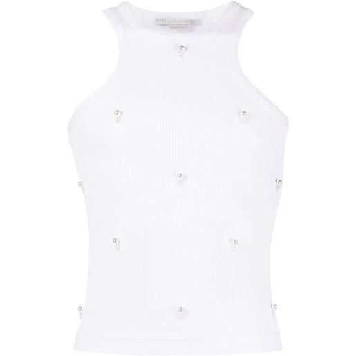 Stella McCartney canotta con ricamo - bianco