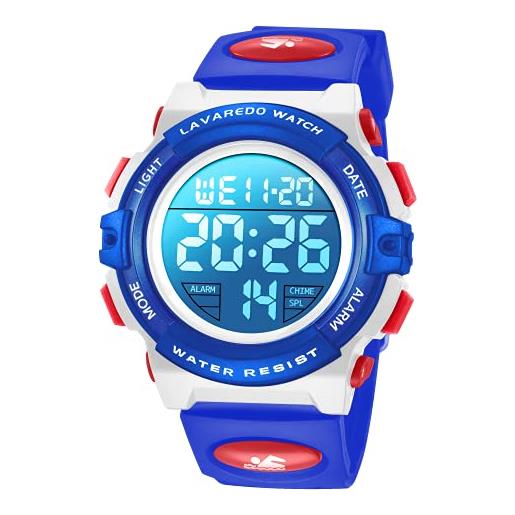 BEN NEVIS orologio da polso orologi sport per bambini digitale multifunzione impermeabile led luce allarme calendario data con cinturino in silicone blu