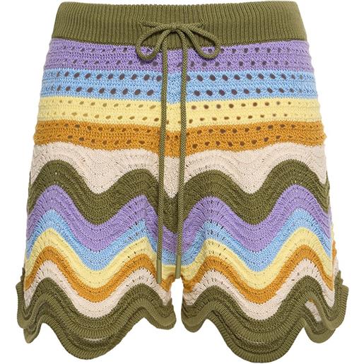 ZIMMERMANN shorts raie in maglia di cotone