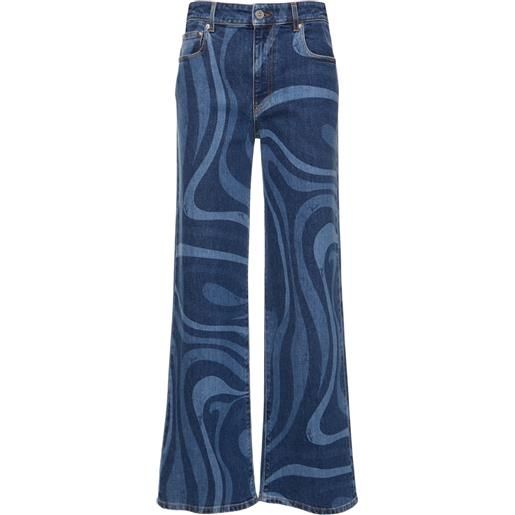PUCCI jeans larghi in denim stampa marmo
