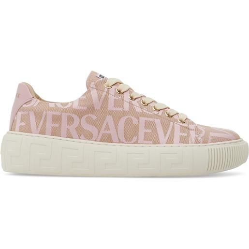 VERSACE sneakers in tela e cotone