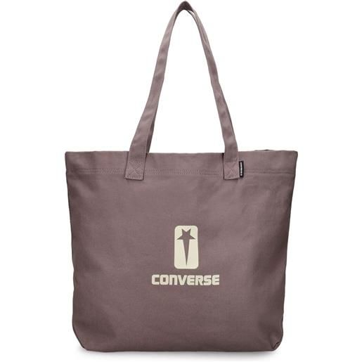 DRKSHDW X CONVERSE borsa shopping in cotone con logo