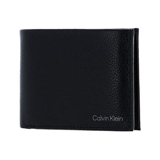 Calvin Klein portafoglio uomo warmth trifold 10 cc coin large piccolo, nero (ck black), taglia unica