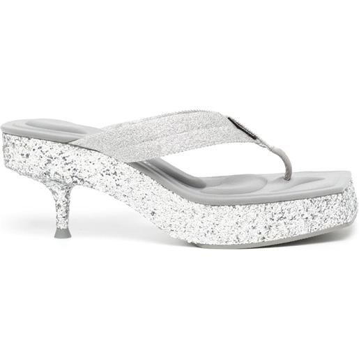 Alexander Wang sandali jessie con glitter - argento