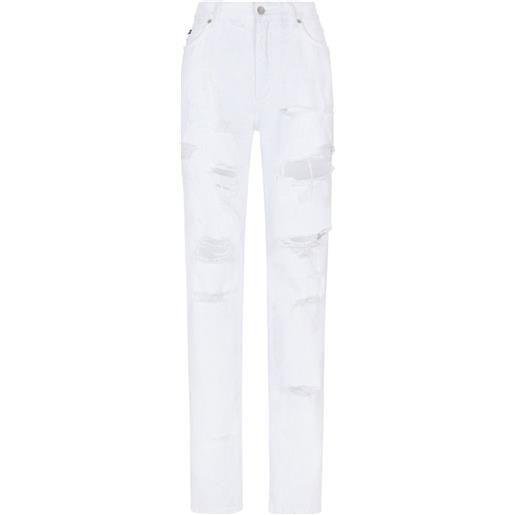 Dolce & Gabbana jeans dritti con effetto vissuto - bianco