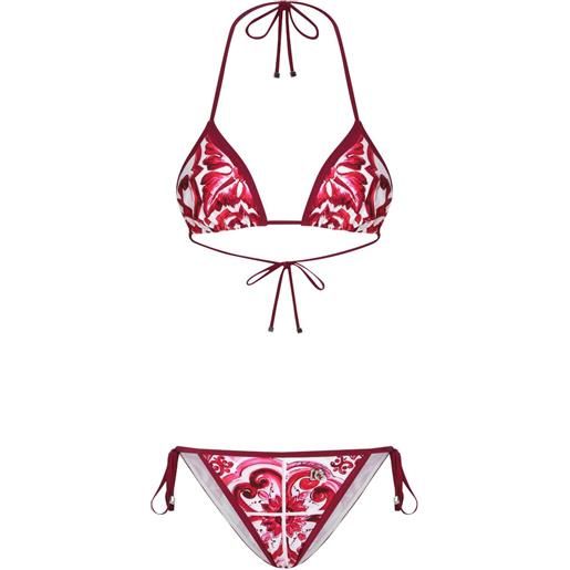 Dolce & Gabbana set bikini con stampa - rosso