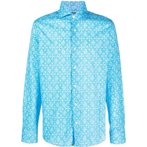 Fedeli camicia con stampa grafica - blu
