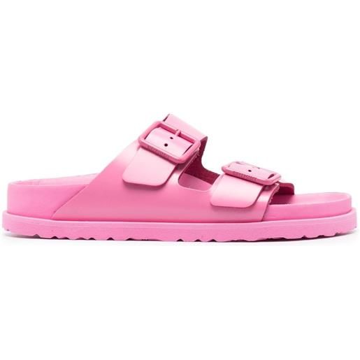 Birkenstock sandali slides arizona con logo goffrato - rosa