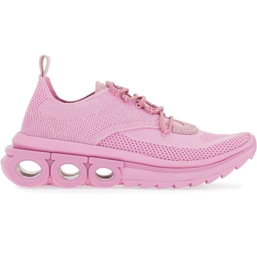 Ferragamo sneakers con logo caratteristico gancini - rosa