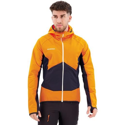 Mammut eiger speed hybrid hoodie fleece arancione s uomo