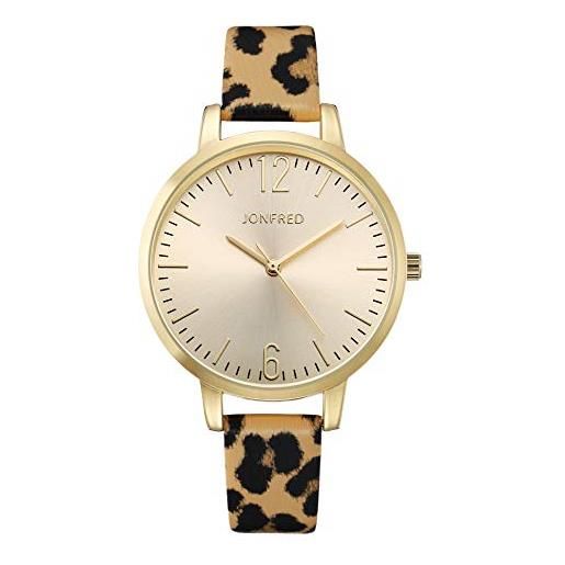 KIMOMT orologi donna cinturino in pelle orologi al quarzo di lusso impermeabile moda orologio da polso creativo per donne ragazze signore, il leopardo modello, cinghia