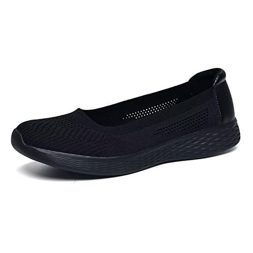 TIOSEBON scarpe da donna basse, piatte, ultra leggere e traspiranti in rete 39.5 eu blu acquatico
