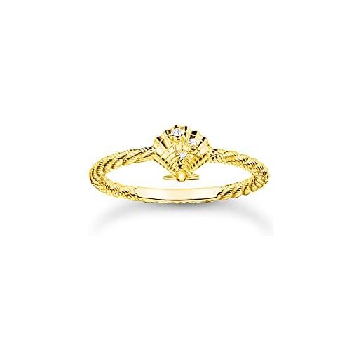 Thomas sabo anello da donna in argento sterling 925, placcato oro giallo 750, tr2400-414-14, 58, argento sterling, zirconia cubica