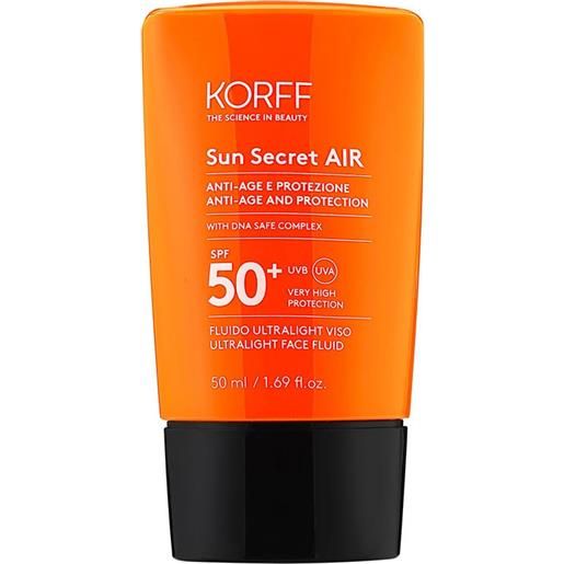 Korff sun secret air fluido solare viso spf 50+ antiage e protezione 50 ml