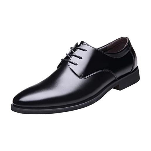 Bandkos derby - scarpe da lavoro, da uomo, in pelle liscia, per matrimonio, brogue, colore nero, marrone, taglia 38-48 eu, nero , 40 eu