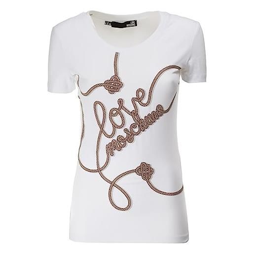 Love Moschino maglietta a maniche corte t-shirt, bianco, 46 donna